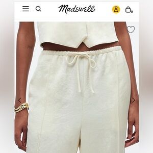 pintucked slim pull on pants in satin